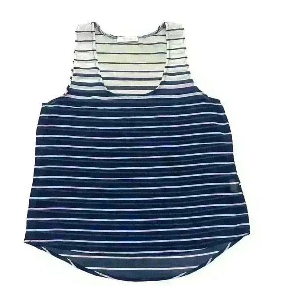 POETRY Womens Sleeveless Tank Top Sheer Stripe Size Medium Summery Street Wear - Picture 1 of 7
